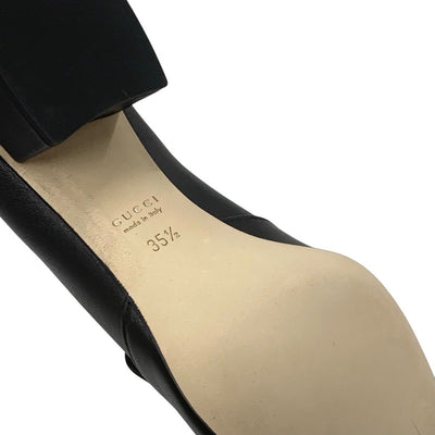 グッチ GUCCI パンプス 靴 シューズ レザー ブラック 黒 未使用 ヒールローファー ホースビット