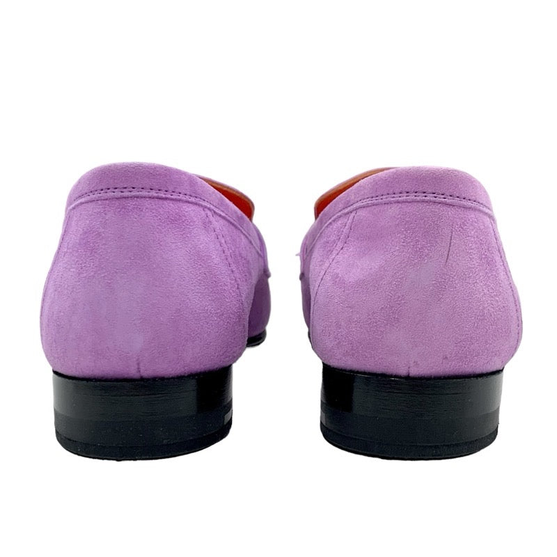エルメス HERMES ロワイヤル ローファー 革靴 靴 シューズ スエード パープル モカシン フラットシューズ H金具 フリンジ