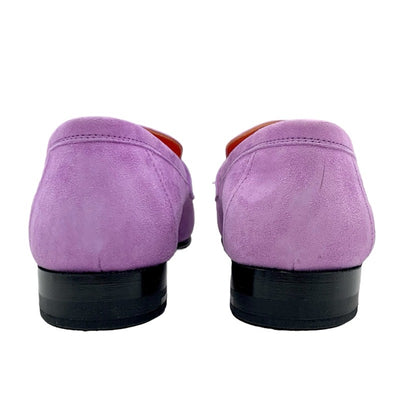 エルメス HERMES ロワイヤル ローファー 革靴 靴 シューズ スエード パープル モカシン フラットシューズ H金具 フリンジ