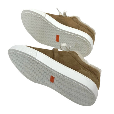 Hermes Day Sneakers Shoes Suede Mouton Brown Silver Kelly Metal Boa