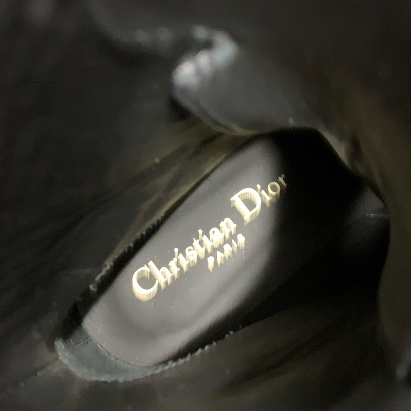 クリスチャンディオール CHRISTIAN DIOR ブーツ ショートブーツ 靴 シューズ レザー ラバー ブラック 黒 ミドルブーツ ロゴ レースアップ