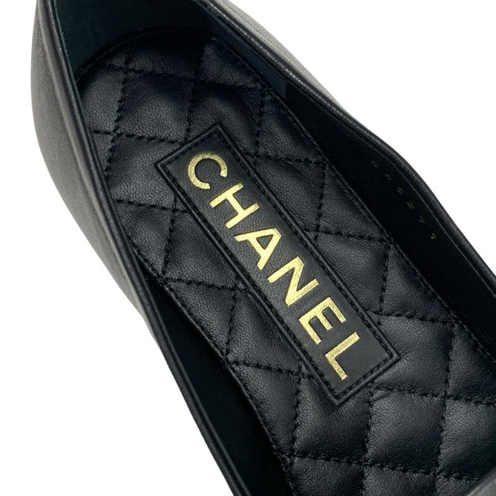 シャネル CHANEL ローファー 革靴 靴 シューズ ラムスキン ブラック 黒 ゴールド オペラシューズ フラットシューズ ココマーク –  MYCLOSET