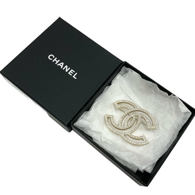 シャネル CHANEL ブローチ コサージュ ゴールド ココマーク ラインストーン