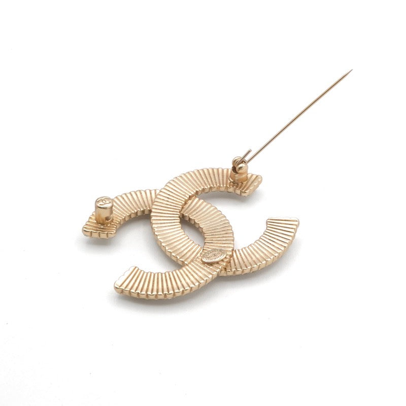 シャネル CHANEL ブローチ コサージュ ゴールド ココマーク ラインストーン パール