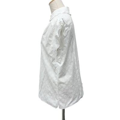 ルイヴィトン LOUIS VUITTON トップス コットン ホワイト ゴールド シャツ ブラウス モノグラム 半袖