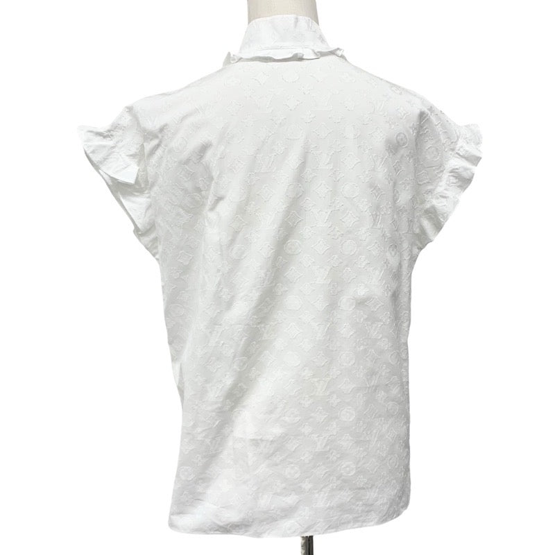 ルイヴィトン LOUIS VUITTON トップス コットン ホワイト ゴールド シャツ ブラウス モノグラム 半袖