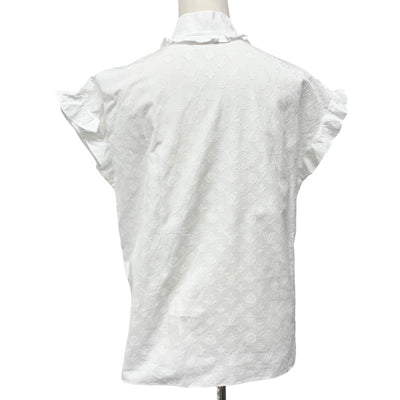 ルイヴィトン LOUIS VUITTON トップス コットン ホワイト ゴールド シャツ ブラウス モノグラム 半袖