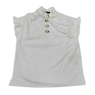 ルイヴィトン LOUIS VUITTON トップス コットン ホワイト ゴールド シャツ ブラウス モノグラム 半袖