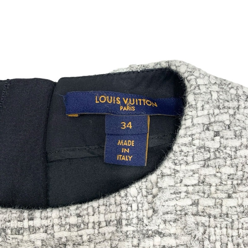 ルイヴィトン LOUIS VUITTON ワンピース コットン グレー ツイード 半袖 22SS – MYCLOSET