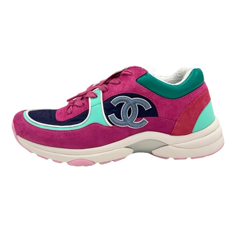 シャネル CHANEL スニーカー 靴 シューズ スエード ファブリック レザー ナイロン マルチカラー ココマーク パイル