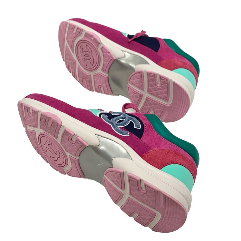 シャネル CHANEL スニーカー 靴 シューズ スエード ファブリック レザー ナイロン マルチカラー ココマーク パイル