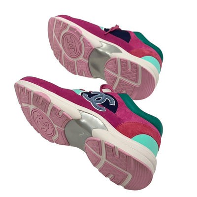 シャネル CHANEL スニーカー 靴 シューズ スエード ファブリック レザー ナイロン マルチカラー ココマーク パイル