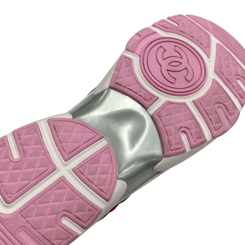 シャネル CHANEL スニーカー 靴 シューズ スエード ファブリック レザー ナイロン マルチカラー ココマーク パイル