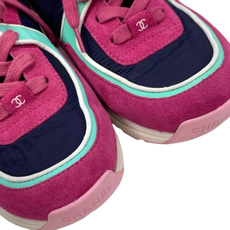 シャネル CHANEL スニーカー 靴 シューズ スエード ファブリック レザー ナイロン マルチカラー ココマーク パイル