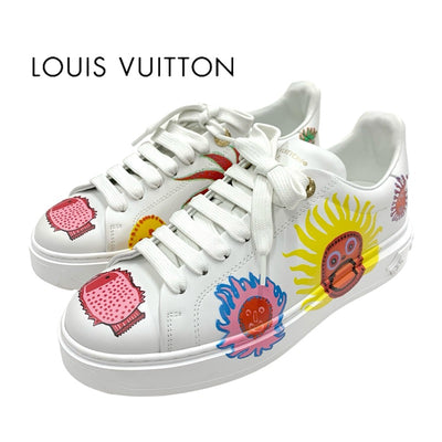 ルイヴィトン LOUIS VUITTON タイムアウトライン スニーカー 靴 シューズ レザー ホワイト マルチカラー 草間彌生