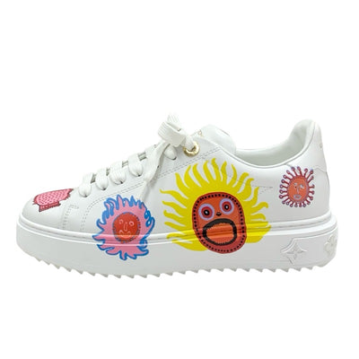 ルイヴィトン LOUIS VUITTON タイムアウトライン スニーカー 靴 シューズ レザー ホワイト マルチカラー 草間彌生