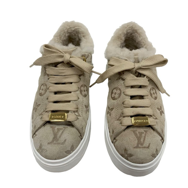 新品 ルイヴィトン スエード フラットシューズ バレリーナ モノグラム スエード ルイヴィトン LOUIS VUITTON タイムアウトライン モノグラム