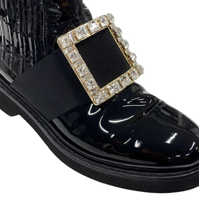 ロジェヴィヴィエ Roger Vivier ヴィヴレンジャー ブーツ ショートブーツ 靴 シューズ パテント ブラック 黒 ストラスバックル ビジュー