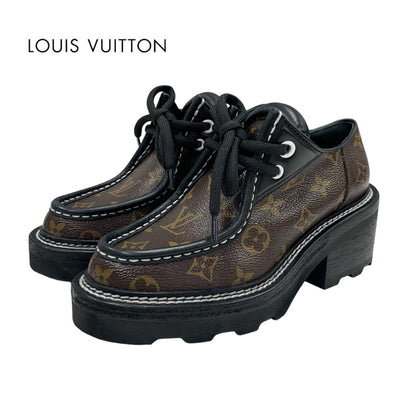 ルイヴィトン LOUIS VUITTON ボブールライン モノグラム ローファー 革靴 靴 シューズ レザー ブラウン ブラック レースアップシューズ ダービー