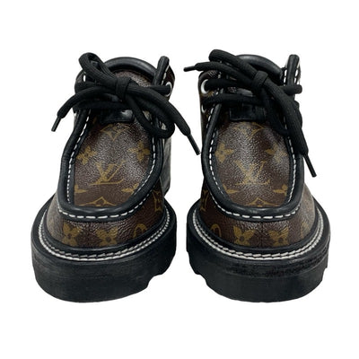 ルイヴィトン LOUIS VUITTON ボブールライン モノグラム ローファー 革靴 靴 シューズ レザー ブラウン ブラック レースアップシューズ ダービー
