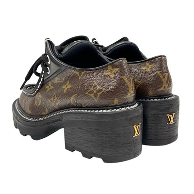 ルイヴィトン LOUIS VUITTON ボブールライン モノグラム ローファー 革靴 靴 シューズ レザー ブラウン ブラック レースアップシューズ ダービー