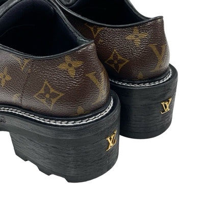 ルイヴィトン LOUIS VUITTON ボブールライン モノグラム ローファー 革靴 靴 シューズ レザー ブラウン ブラック レースアップシューズ ダービー