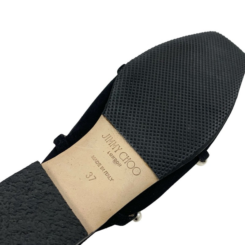 ジミーチュウ JIMMY CHOO AMAYA FLAT フラットシューズ 靴 シューズ スエード ブラック ホワイト 黒 パール ミュール