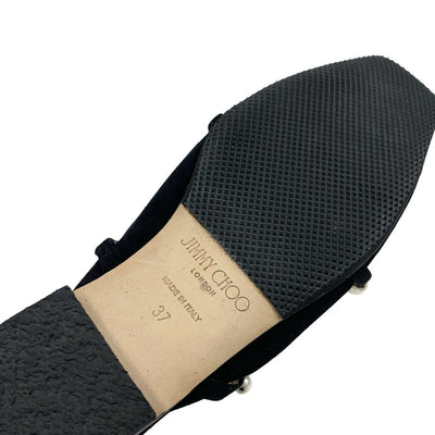 ジミーチュウ JIMMY CHOO AMAYA FLAT フラットシューズ 靴 シューズ スエード ブラック ホワイト 黒 パール ミュール