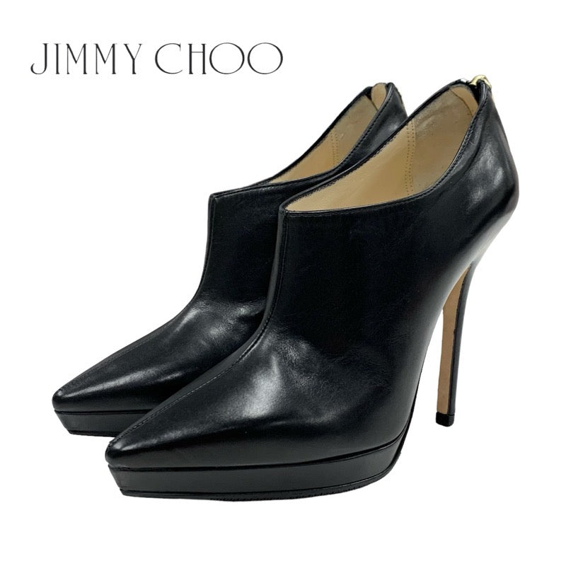 ジミーチュウ JIMMY CHOO ブーツ ショートブーツ 靴 シューズ レザー ブラック 黒 ブーティ