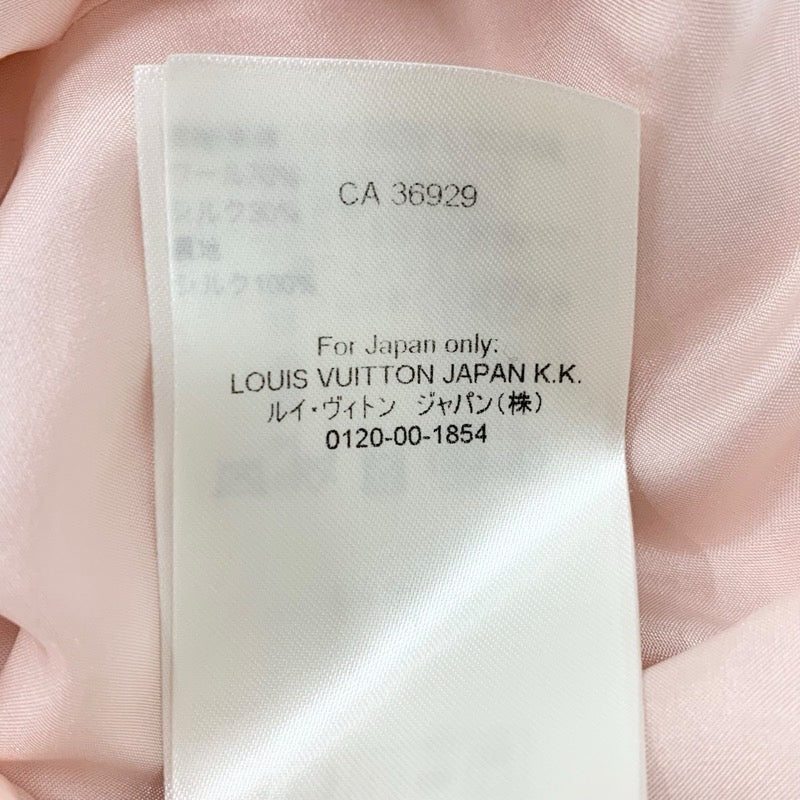 ルイヴィトン LOUIS VUITTON ワンピース ウール シルク ピンク シルバー モックネックストレートドレス ノースリーブ LV サークル