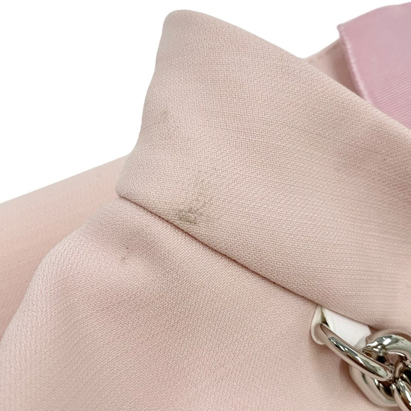 ルイヴィトン LOUIS VUITTON ワンピース ウール シルク ピンク シルバー モックネックストレートドレス ノースリーブ LV サークル