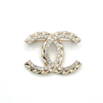 シャネル CHANEL ブローチ コサージュ ゴールド ココマーク ラインストーン