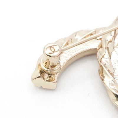 シャネル CHANEL ブローチ コサージュ ゴールド ココマーク ラインストーン