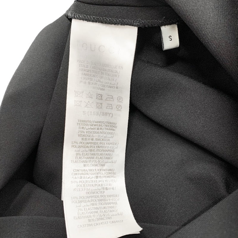 グッチ GUCCI ワンピース レーヨン ブラック フリル ノースリーブ ジップ