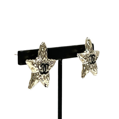 Chanel Earrings Gold Black Coco Mark Star