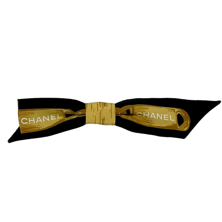 華麗なゴールドが目を惹く♪ 25A【CHANEL】リボン ヘアクリップ ヘアクリップ シアー ボリューム リボン メタル ツイスト ロール