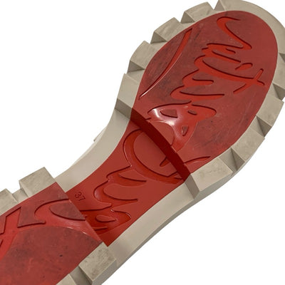 クリスチャンルブタン Christian Louboutin CL Moc Lug ローファー 革靴 靴 シューズ パテント ライトピンク シルバー CL金具