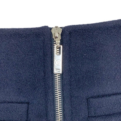 Louis Vuitton Monogram Skirt Navy Silver Unused Zip Skirt