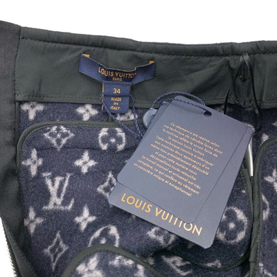 ルイヴィトン LOUIS VUITTON モノグラム スカート ネイビー シルバー 未使用 ジップスカート