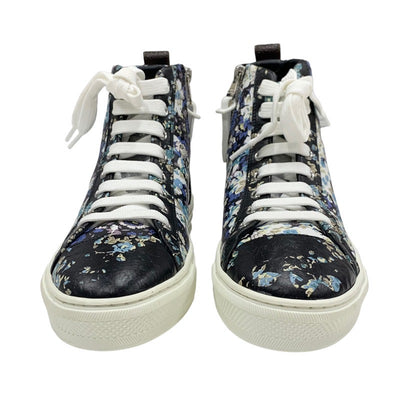 ルイヴィトン LOUIS VUITTON ステラーライン スニーカー 靴 シューズ レザー ブラック ホワイト ブルー系 未使用 ハイカットスニーカー フラワー モノグラム 花柄