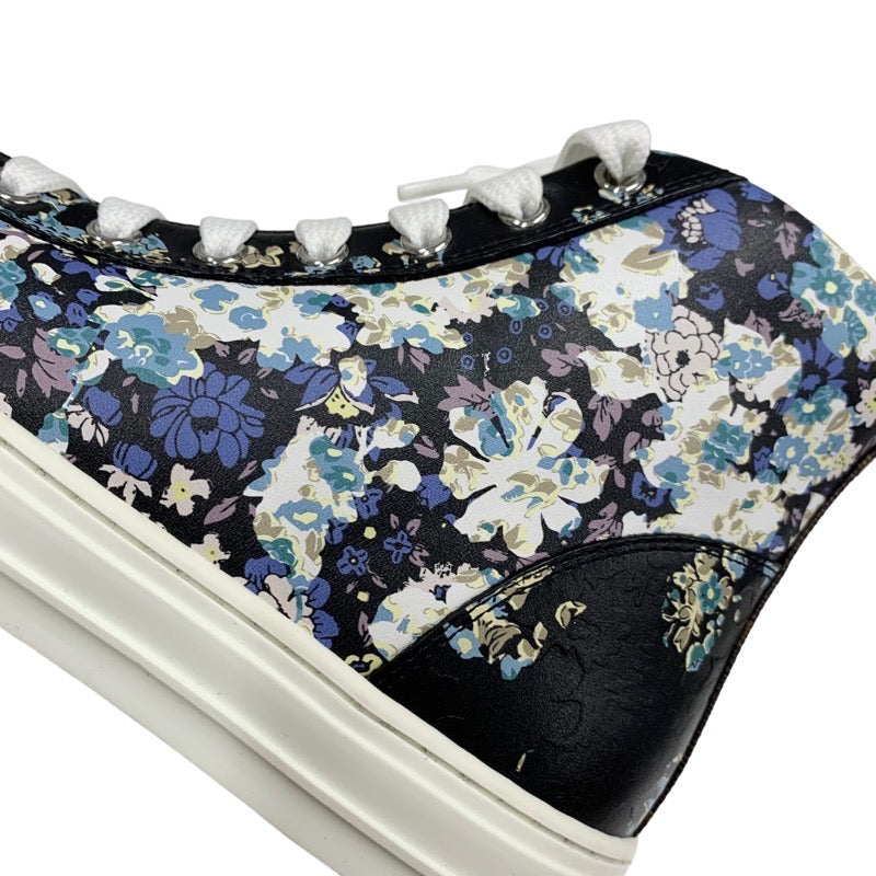 ルイヴィトン LOUIS VUITTON ステラーライン スニーカー 靴 シューズ レザー ブラック ホワイト ブルー系 未使用 ハイカットスニーカー フラワー モノグラム 花柄