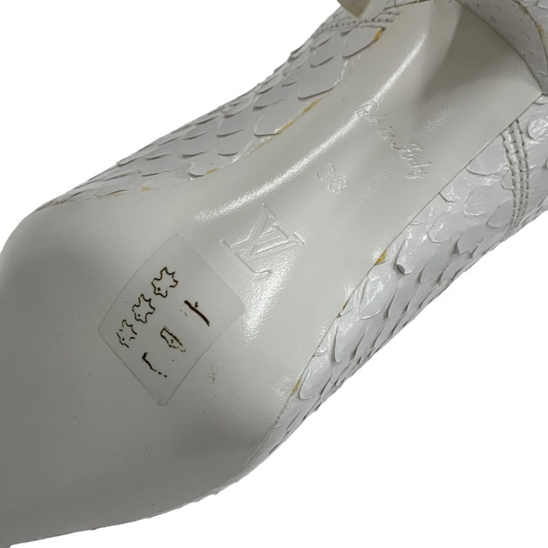 Louis Vuitton Monogram Boots Short Boots Shoes Leather White White Unused Ankle Boots Lace-up Python