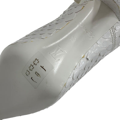Louis Vuitton Monogram Boots Short Boots Shoes Leather White White Unused Ankle Boots Lace-up Python