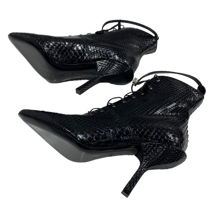 Louis Vuitton Monogram Boots Short Boots Shoes Leather Black Brown Black Unused Ankle Boots Lace-up Python