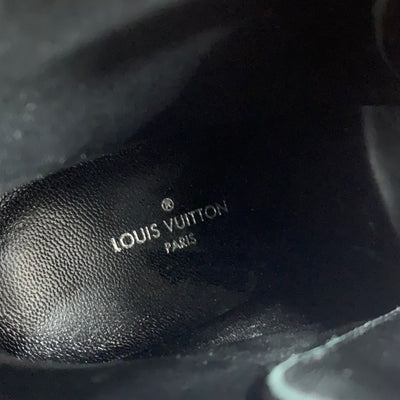 Louis Vuitton Monogram Boots Short Boots Shoes Leather Black Brown Black Unused Ankle Boots Lace-up Python