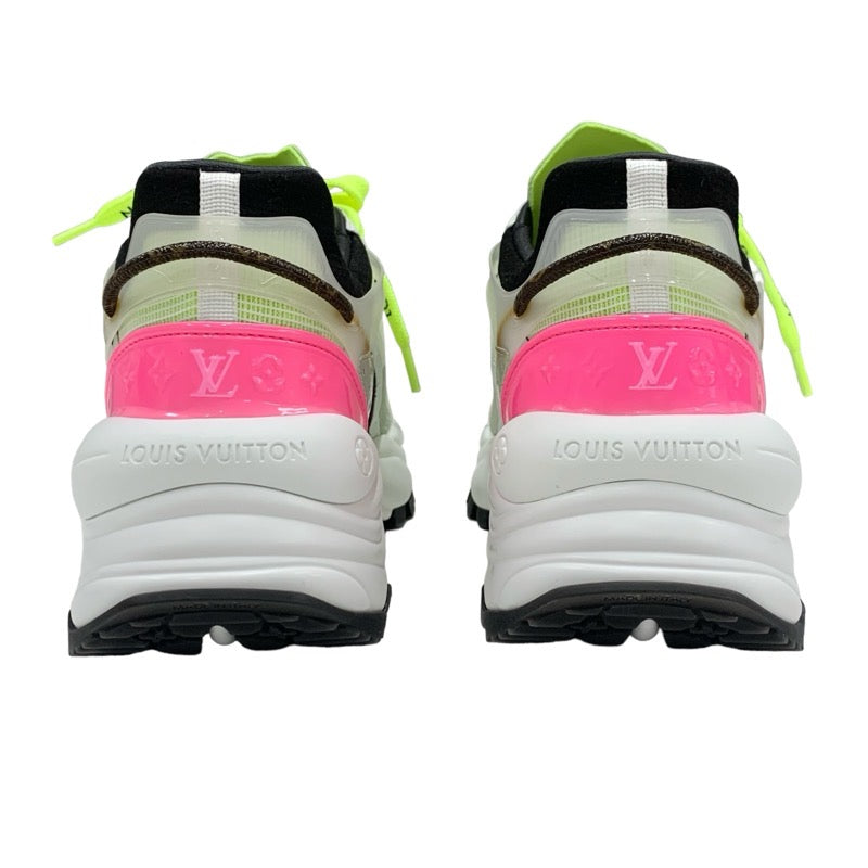 ルイヴィトン LOUIS VUITTON ラン55ライン モノグラム スニーカー 靴 シューズ ファブリック レザー ネオンイエロー 未使用 ロゴ