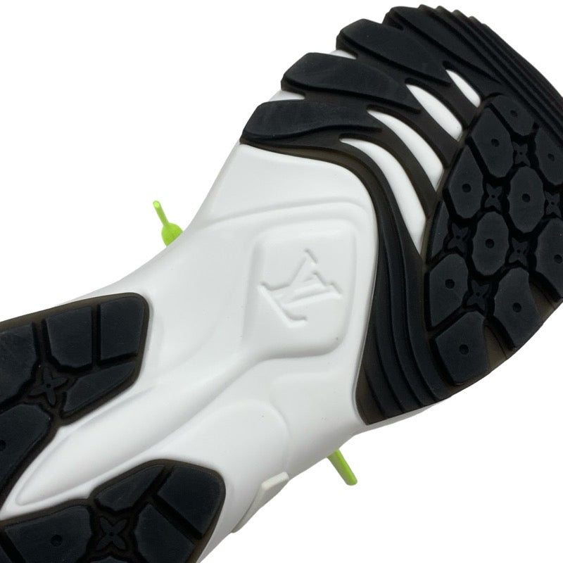 ルイヴィトン LOUIS VUITTON ラン55ライン モノグラム スニーカー 靴 シューズ ファブリック レザー ネオンイエロー 未使用 ロゴ