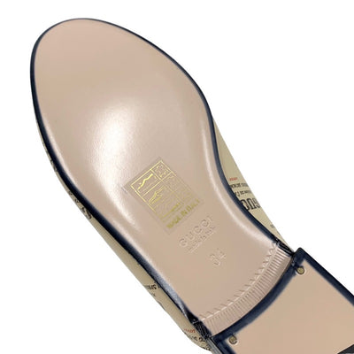 グッチ GUCCI プリンスタウン フラットシューズ 靴 シューズ レザー ベージュ レッド ゴールド 未使用 ミュール スリッパサンダル ロゴ ホースビット