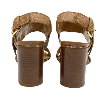 LOUIS VUITTON Horizon Line Sandals Shoes Leather Brown LV Metal Fittings
