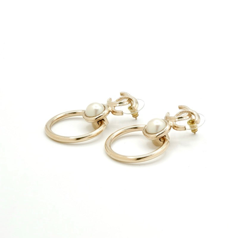 Chanel Earrings Gold Coco Mark